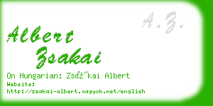 albert zsakai business card